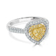 0.21tct Yellow Diamond ring with 0.50tct diamonds set in 18kt two tone gold