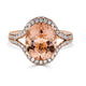 4.27ct Morganite ring with 0.75tct diamonds set in 14K rose gold