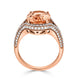 4.27ct Morganite ring with 0.75tct diamonds set in 14K rose gold