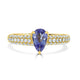 0.82ct Tanzanite Rings with 0.46tct diamonds set in 14kt yellow gold