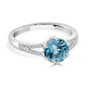 1.57ct Aquamarine ring with 0.11tct diamonds set in 14K white gold