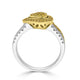 0.29tct Yellow Diamond ring with 0.30tct accent diamonds set in 18K two tone gold