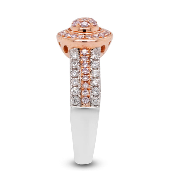 0.31Ct Pink Diamond Ring Wtih 0.26Tct Diamonds In 18K Two Tone Gold