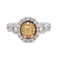 0.19Tct Yellow Diamond Ring With 0.58Tct Diamond 18K Two Tone Infinity Band