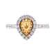 0.23Ct Yellow Diamond Ring With 0.58Tct White Diamond In 18K White Gold