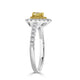 0.23ct Yellow Diamond ring with 0.58tct diamonds set in 18K two tone gold