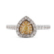 0.18Ct Yellow Diamond Ring With 0.55Tct Diamonds In 18K Two Tone Gold