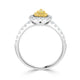 0.11 Yellow Diamond Rings with 0.55tct Diamond set in 18K Two Tone Gold