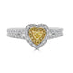 0.18ct Yellow Diamond ring with 0.46tct accent diamonds set in 18K two tone gold