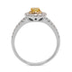 0.27Ct Yellow Diamond Ring With 0.62Tct Diamonds In 18K Two Tone Gold