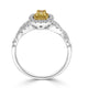 0.27ct Yellow Diamond ring with 0.47tct accent diamonds set in 18K two tone gold