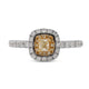 0.17Ct Yellow Diamond Ring With 0.49Tct Diamonds In 18K White Gold