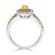 0.29ct Yellow Diamond ring with 0.65tct diamonds set in 18K two tone gold