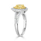 0.48ct Yellow Diamond Ring with 0.55tct Diamonds set in 14K Two Tone Gold