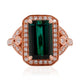 4.36tct Tourmaline ring with 0.43tct diamonds set in 14K rose gold