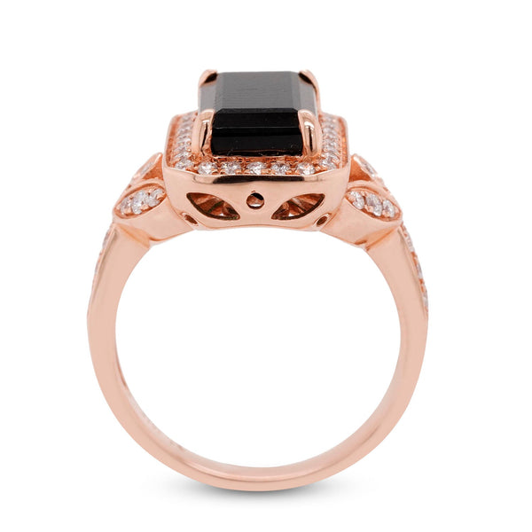 4.36tct Tourmaline ring with 0.43tct diamonds set in 14K rose gold