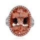 12.86ct Morganite ring with 0.97ct diamonds set in 14K two tone gold