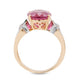 5.42ct Rubellite ring with 0.15tct diamonds set in 14K two tone gold