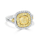 0.77tct Yellow Diamond Ring with 0.75tct Diamonds set in 14K Two Tone Gold