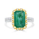 3.87ct Emerald Rings with 0.42tct diamonds set in 14kt two tone gold