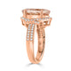 7.02ct Morganite Rings with 0.45tct Diamond set in 14K Rose Gold