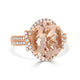 7.02ct Morganite Rings with 0.45tct Diamond set in 14K Rose Gold