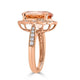 7.39ct Morganite ring with 0.53tct diamonds set in 14K rose gold