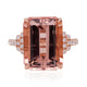 9.35ct Morganite Ring With 0.37Tct Diamonds In 14K Rose Gold