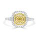 0.11tct Yellow Diamonds Rings With 0.52tct Diamonds Set In 18kt Two Tone Gold