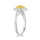 0.11tct Yellow Diamonds Rings With 0.52tct Diamonds Set In 18kt Two Tone Gold