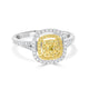 0.11tct Yellow Diamonds Rings With 0.52tct Diamonds Set In 18kt Two Tone Gold