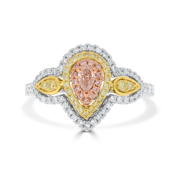 0.62tct  Diamonds ring with 0.13tct diamonds set in 14kt two tone gold