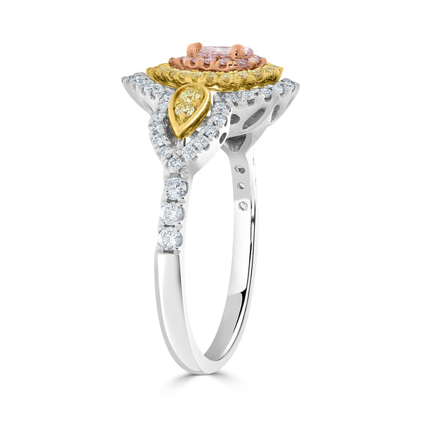 0.62tct  Diamonds ring with 0.13tct diamonds set in 14kt two tone gold