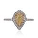 18K two tone 0.28tct Yellow Diamond Rings with 0.38tct Diamond accents