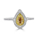 0.21 Yellow Diamond Rings with 0.37tct Diamond set in 14K Two Tone Gold