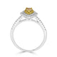 0.21 Yellow Diamond Rings with 0.37tct Diamond set in 14K Two Tone Gold