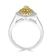 0.17ct Yellow Diamond ring with 0.42tct accent diamonds set in 18K two tone gold