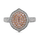 0.74Tct Pink Diamond Ring with 0.58tct Diamonds In 18K Two Tone Gold