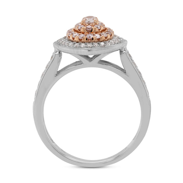 0.74Tct Pink Diamond Ring with 0.58tct Diamonds In 18K Two Tone Gold