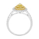 0.15tct Yellow Diamonds Ring With 0.65tct Diamonds Set In 18K Two Tone Gold