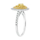 0.15tct Yellow Diamonds Ring With 0.65tct Diamonds Set In 18K Two Tone Gold