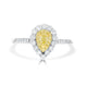 0.16 Yellow Diamond Rings with 0.53tct Diamond set in 14K Two Tone Gold