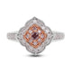 0.12Ct Pink Diamond Ring With 0.63Ct Diamonds In 18K Two Tone Gold