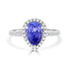 1.91ct Tanzanite Ring with 0.23tct Diamonds set in 14K White Gold