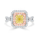 0.13tct Yellow Diamond Ring with 0.73tct Diamonds set in 14K Two Tone Gold