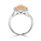 0.13tct Yellow Diamond Ring with 0.73tct Diamonds set in 14K Two Tone Gold