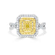 0.15tct Yellow Diamond Ring with 0.75tct Diamonds set in 14K Two Tone gold