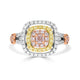 0.18ct Pink Diamond Ring with 0.77tct Diamonds set in 14K Two Tone Gold