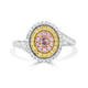 0.13 Pink Diamond Rings with 0.64tct Diamond set in 14K Two Tone Gold