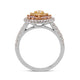 0.14Ct Yellow Diamond Ring Wtih 0.68Tct Diamonds In 18K Two Tone Gold